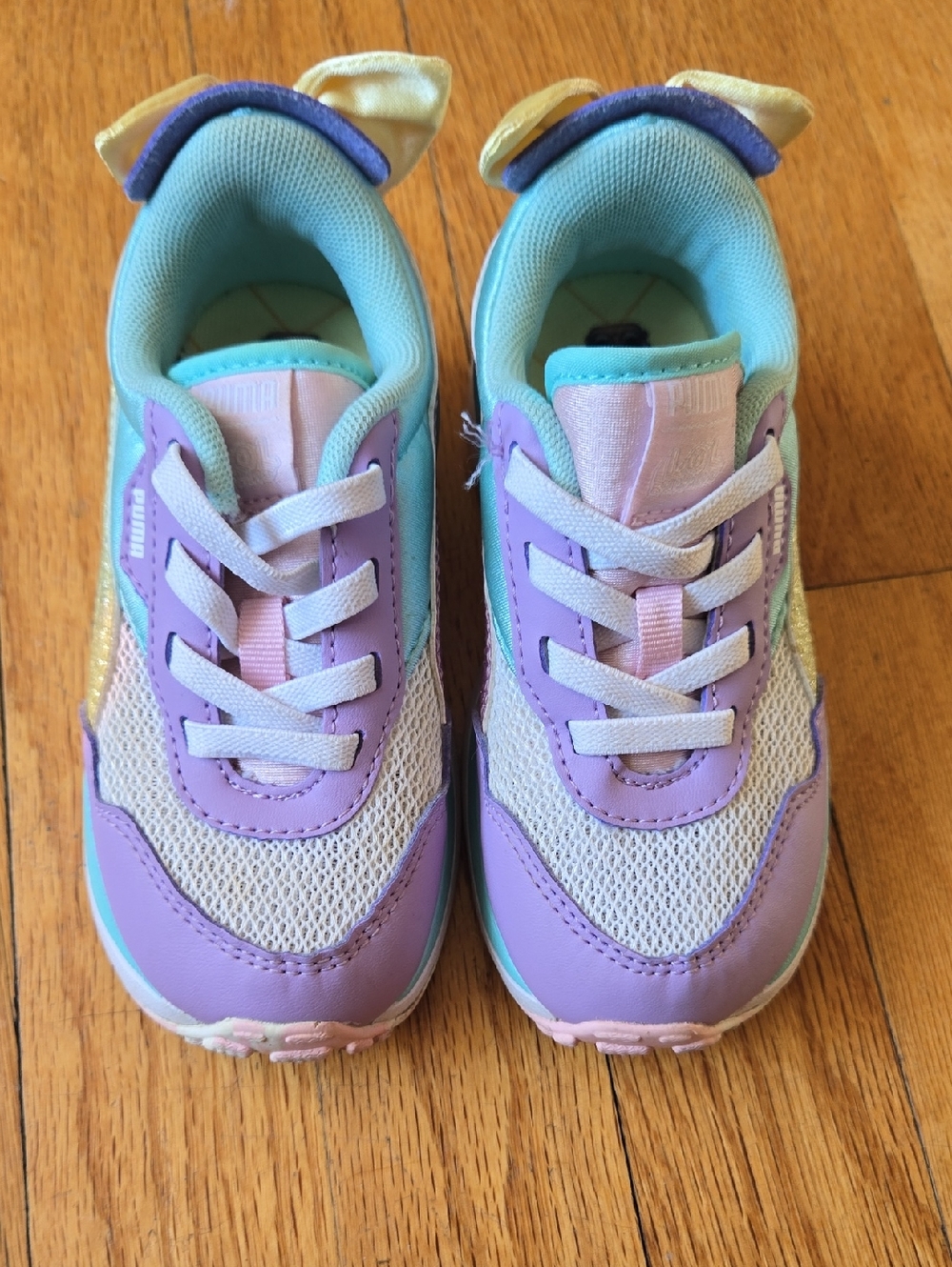 Puma Kids Purple, Teal & Cream Athletic Sneakers